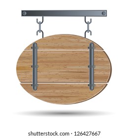 Old wooden board vector image.
