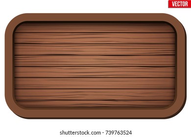 Old wooden board. Wide format. Vector Illustration Isolated on white Background.