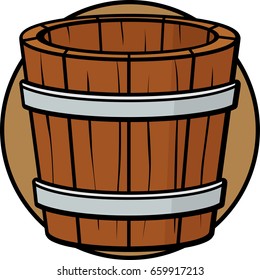 old wooden bucket