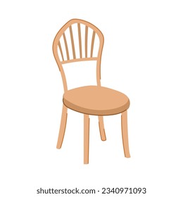 old wooden chair cartoon. home interior, furniture seat, modern decor old wooden chair sign. isolated symbol vector illustration