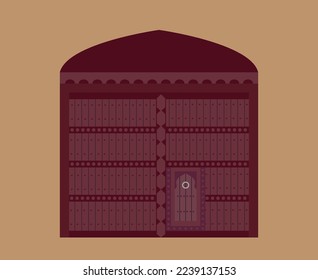 Old wooden door with Omani decorations