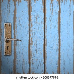 Old wooden door. Vector background