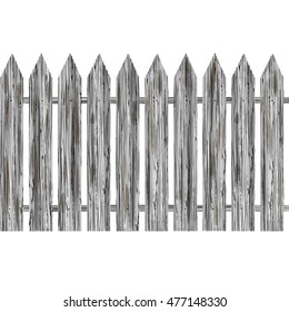 old wooden fence seamless on white background