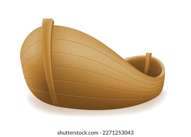 old wooden fishing boat for amateur fishing vector illustration isolated on white background