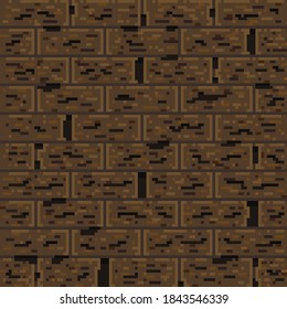 The old wooden floor texture. Vector pixel art. Happy Halloween.