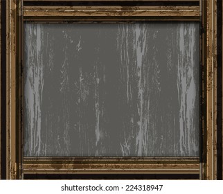 Old Wooden  frame decoration . Vector illustration 