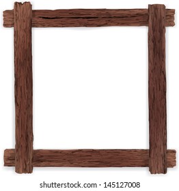 Old Wooden Frame. Vector Illustration.