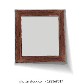 Old wooden frame. Vector illustration. 