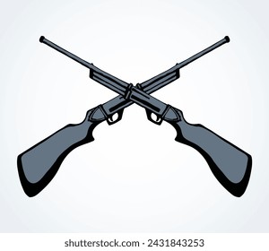 Alte hölzerne Waffe. Vektorzeichnung
