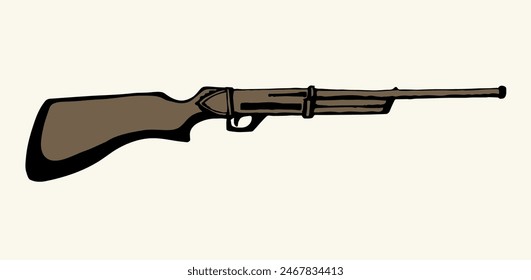 Vieja pistola de madera. dibujo de Vector