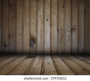 old wooden interior, vector
