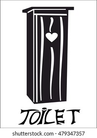 old wooden latrine, isolated