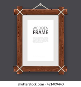 Old wooden rectangle frame. Clipping paths included.
