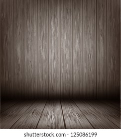 Old wooden room vector background