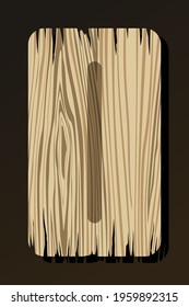 OLD WOODEN RUNE OF ISA ON A WHITE BACKGROUND IN VECTOR