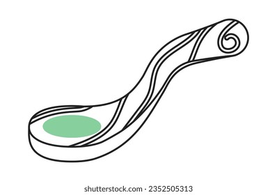 Old wooden spoon cooking monochrome flat vector object. Cooking utensil. Witch kitchenware. Editable black and white thin line icon. Simple cartoon clip art spot illustration for web graphic design