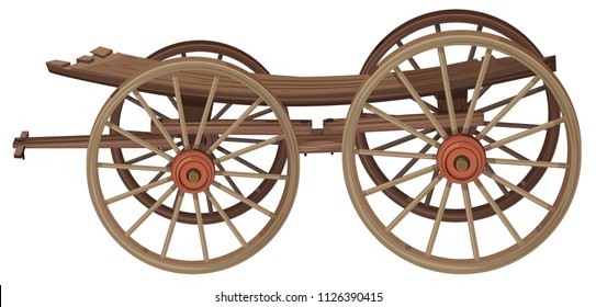 An Old Wooden Wagon Illustration