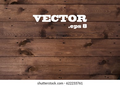 Old wooden wall. Background. Vector.