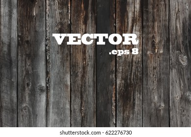 Old wooden wall. Background. Vector.