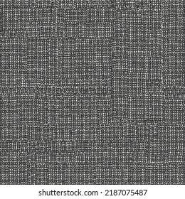 Old woolen cloth in black and white. Rustic fabric texture background. Seamless vector.
