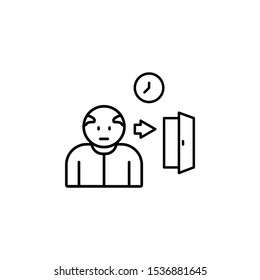 Old worker dismiss time icon. Simple line, outline vector of office icons for ui and ux, website or mobile application on white background