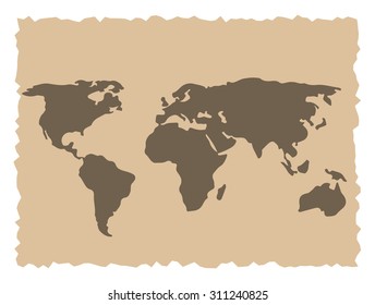 Old world map vector illustration