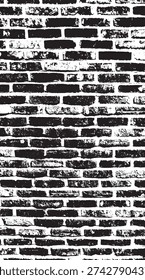 Old and worn brick wall surface texture vector image - illustration.