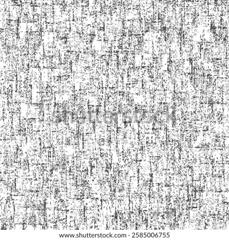 Old worn carpet resulting from textile patches. Ancient cloth texture in black and white. Grunge fabric background. Abstract vector seamless.