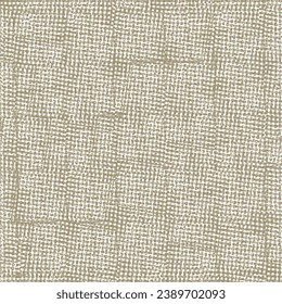 Old, worn and dirty canvas. A piece of used sack cloth. Grunge fabric texture. Burlap background. Vector seamless.
