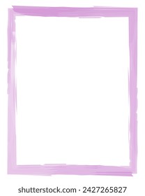 Old worn frame. Acrylic frame isolated on white. Pink rectangular frame in vector. Frame for text, picture, photo	