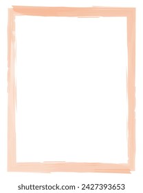 Bastidor desgastado antiguo. Marco de acrílico aislado en blanco. Marco rectangular naranja en vector. Marco para texto, imagen, foto	