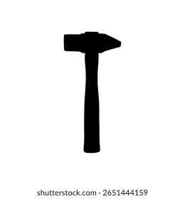 Projeto de ilustração plana vetor de silhueta de martelo velho.