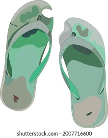 Old worn out sandals that have been used for a long time.