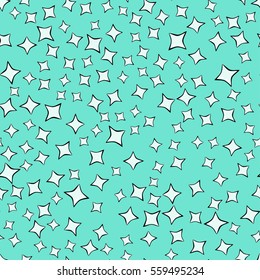 Old worn, scratched vector pattern. Triangles and points are laid out in an interesting seamless pattern.Funny wallpaper for textile and fabric. Fashion style. Colorful bright. 