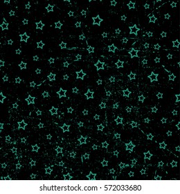 Old worn, scratched vector pattern. Stars and scrapes are laid out in an interesting seamless pattern.Funny wallpaper for textile and fabric. Fashion style. Colorful bright.