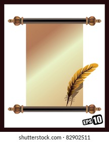 old writing script with ink