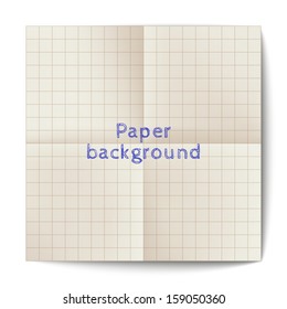 Old writing-book sheet. Vector illustration