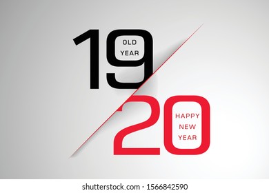 Old Year to New Year 2020. Happy New Year 2020 Design Pattern Text Vector Illustration