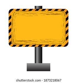 Soporte de construcción amarillo antiguo sobre fondo blanco, signo de diseño, ilustración vectorial