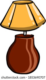 Lámpara amarilla antigua, ilustración, vector sobre fondo blanco