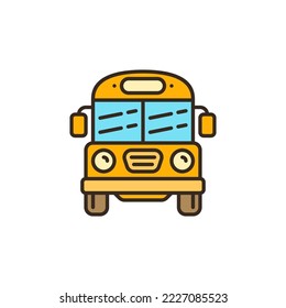 Old Yellow School Bus vector concept colored icon or sign