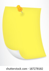 Old yellow sheet of paper on a white background