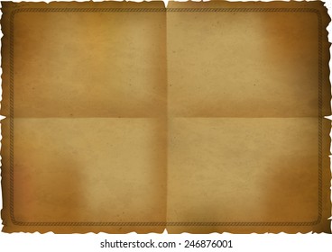 old yellowed paper with burnt and torn edges. background old paper-papyrus.vector illustration