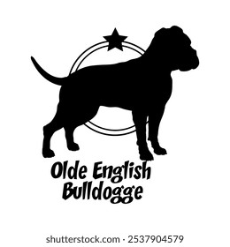 Olde English Bulldogge dog silhouette,  dog, dog breeds, logo, vector, silhouette, logo design, animal, illustration, icon, sign, design, black,  symbol, pet