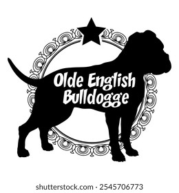 Olde English Bulldogge dog silhouette, dog, dog breeds,  vector, silhouette, logo design, animal, illustration, icon, sign, black, pet