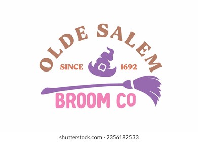 Olde Salem Broom co Halloween Coffee T shirt design