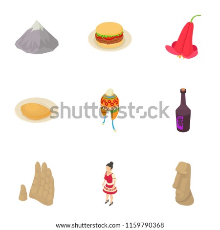 Olden time icons set. Isometric set of 9 olden time vector icons for web isolated on white background
