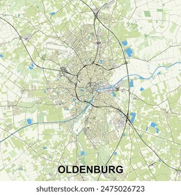 Oldenburg, Alemania mapa poster art