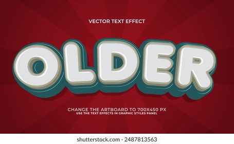 older 3d editable vector text effect. comic style text effect