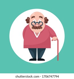 Older adult person vulnerable to coronavirus vector